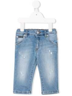 Dolce & Gabbana Kids джинсы с эффектом потертости