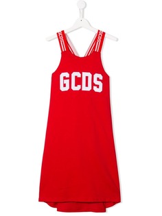 Gcds Kids расклешенное платье с логотипом