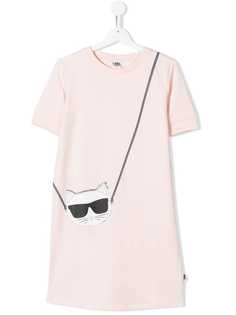 Karl Lagerfeld Kids платье с принтом Choupette