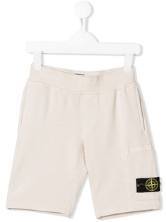 Stone Island Junior шорты с нашивкой-логотипом