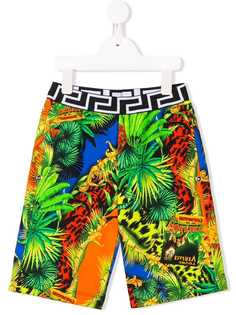 Young Versace шорты с растительным принтом