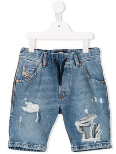 Diesel Kids джинсовые шорты с прорезями