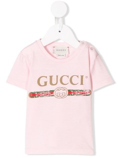 Gucci Kids футболка с принтом логотипа