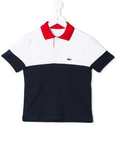 Lacoste Kids рубашка-поло дизайна колор-блок