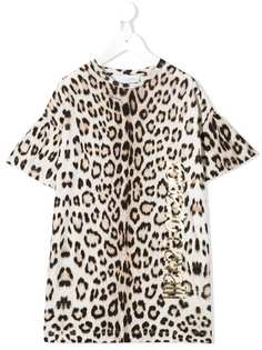 Roberto Cavalli Junior футболка с леопардовым принтом