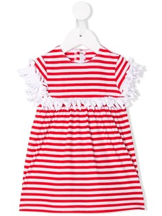 Il Gufo платье в полоску с бахромой