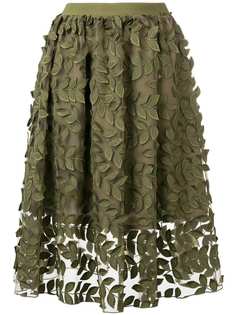 Steffen Schraut юбка с вышитыми листьями