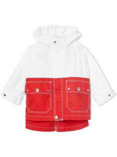 Burberry Kids саржевая куртка с капюшоном и строчкой
