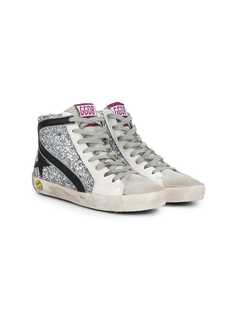 Golden Goose Deluxe Brand Kids высокие кроссовки с блестками