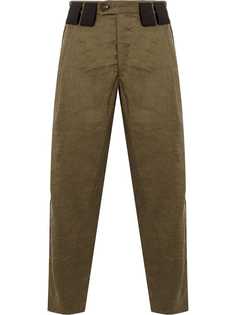 Ziggy Chen contrast belt loops cropped trousers