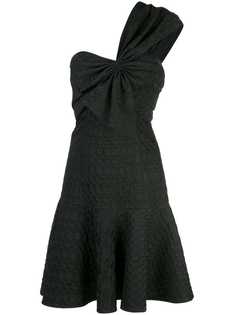 Josie Natori jacquard one shoulder dressone