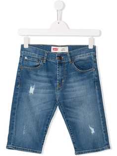 Levis Kids джинсовые шорты с эффектом потертости