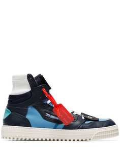 Off-White blue Court hi-top leather sneakers