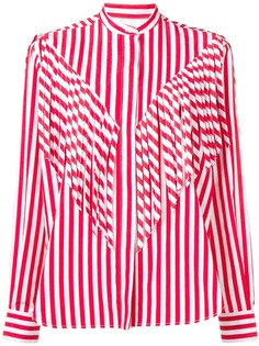 MSGM fringe striped shirt