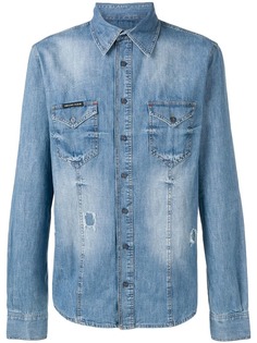 Philipp Plein distressed denim shirt