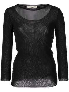 Fuzzi sheer layered top