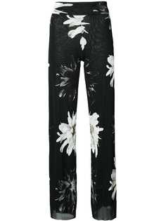 Fuzzi floral print high-waisted trousers