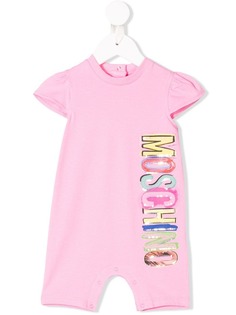 Moschino Kids ромпер с оборками и логотипом