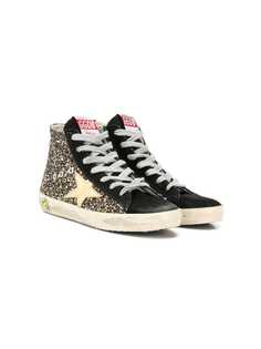 Golden Goose Deluxe Brand Kids высокие кеды с блестками