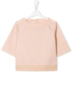 Marni Kids футболка с отделкой в полоску