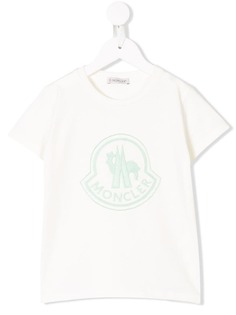 Moncler Kids футболка с вышитым логотипом