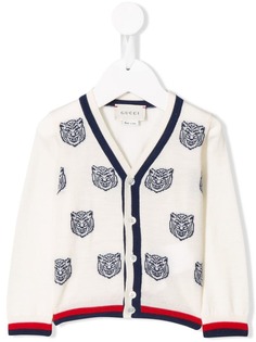 Gucci Kids кардиган с принтом tiger