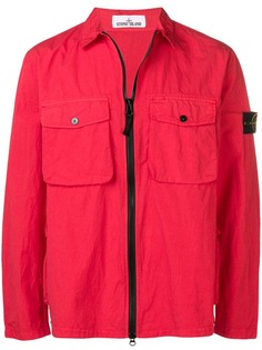 Stone Island куртка-рубашка с нашивкой-логотипом