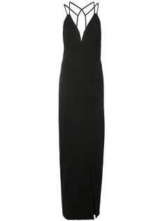 Aidan Mattox lattice back plunge gown