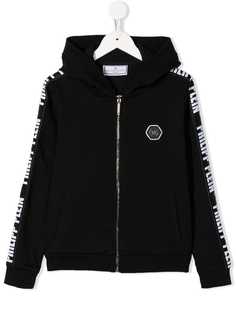 Philipp Plein Junior logo trimmed hoodie