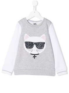 Karl Lagerfeld Kids толстовка с вышивкой и пайетками