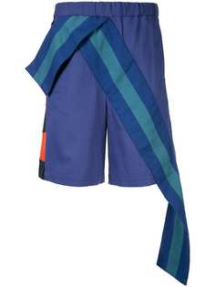 Facetasm contrast stripe band shorts