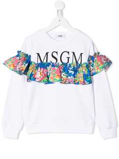 Msgm Kids толстовка с логотипом и оборками