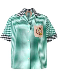 Nº21 клетчатая рубашка с отделкой на нагрудном кармане