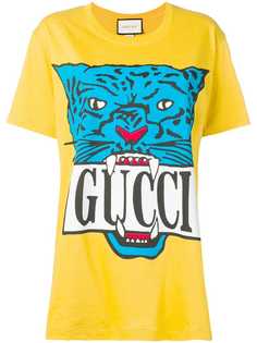 Gucci футболка свободного кроя с принтом тигра