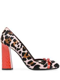 Bottega Veneta Topette leopard print pumps
