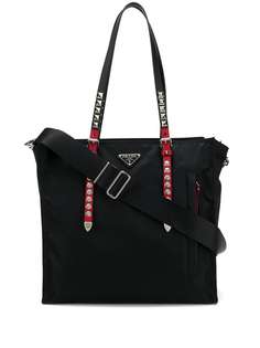 Prada studded tote bag