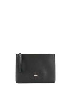 Salvatore Ferragamo pebbled logo clutch bag