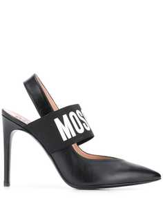 Moschino logo slingback pumps