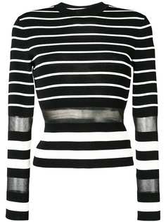 Off-White striped sweater with sheer panels