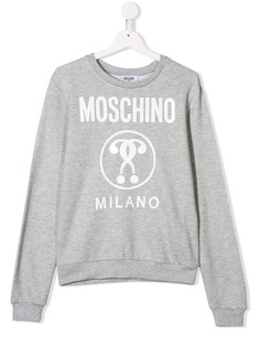 Moschino Kids толстовка с принтом вопросительных знаков и логотипа