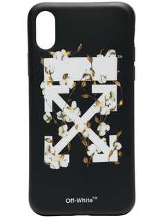 Off-White чехол для iPhone X с принтом цветков хлопка