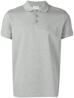 Saint Laurent рубашка-поло с вышитым логотипом