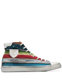 Saint Laurent высокие кроссовки Beford с полосками