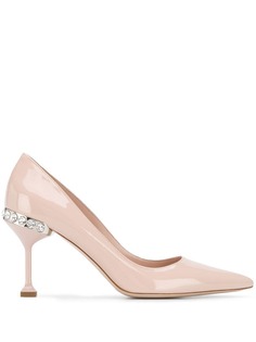 Miu Miu crystal embellished heel pumps