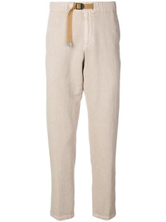White Sand belted slim-fit trousers