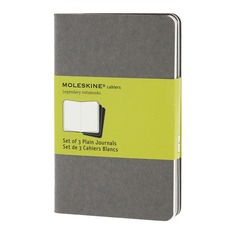 Блокнот Moleskine CAHIER JOURNAL POCKET 90x140мм обложка картон 64стр. нелинованный серый (3шт)