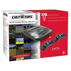 Игровая консоль SEGA Mega Drive 170 встроенных игр, Genesis Modern Wireless, черный