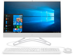 Моноблок HP 22-c0033ur White 4HD43EA (Intel Core i5-8250U 1.6 GHz/4096Mb/1Tb + 16Gb/No ODD/nVidia GeForce MX 110 2048Mb/Wi-Fi/Bluetooth/Cam/21.5/1920х1080/Windows 10)