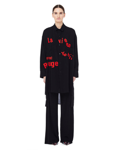 Черная рубашка с нашивками Yohji Yamamoto