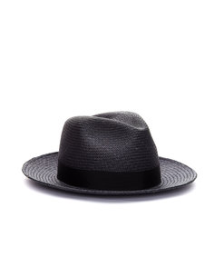 Темно-серая соломенная шляпа Yohji Yamamoto